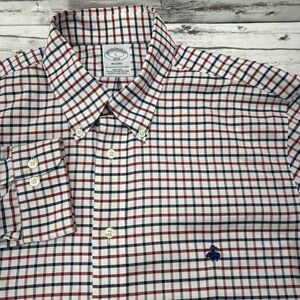 Brooks Brothers Button Up Oxford Shirt Men L Regent Multicolor Plaid Long Sleeve